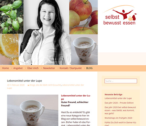 Design einer Homepage für Ernährungsberaterin