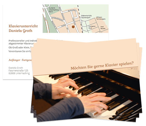 Postkarten für Klavierlehrerin